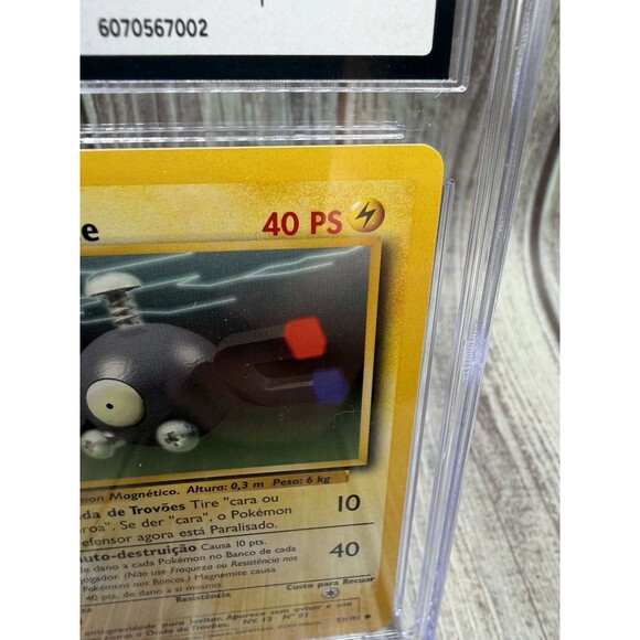 Magnemite Pokémon (1999) Portuguese Base Set - 53/102 CGC 7 Near Mint - Picture 3 of 10